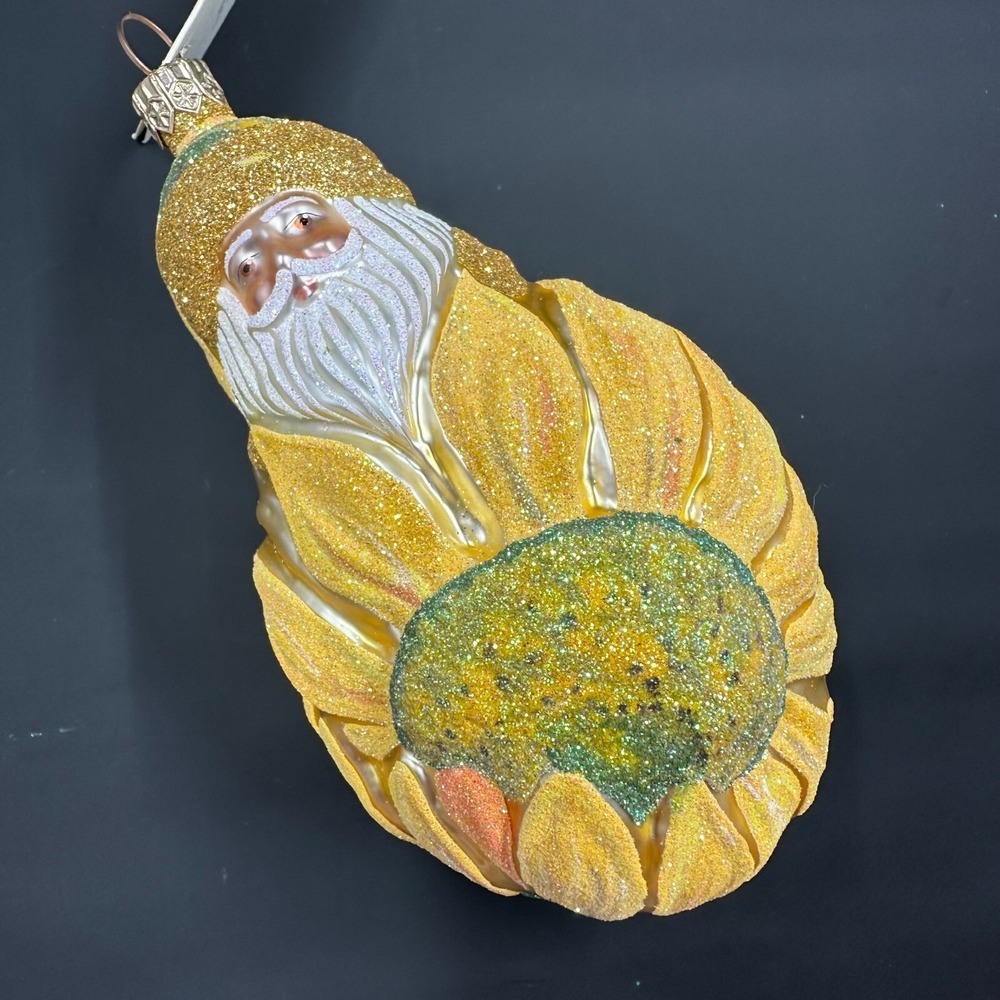 2000 Patricia Breen Sunflower Santa 6" Ornament Van Gogh AIC Art Institude of Ch